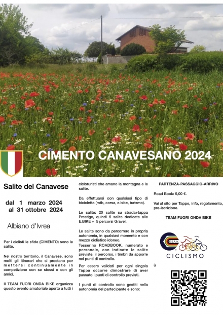 CIMENTO CANAVESANO - SALITE DEL CANAVESE 2024-  tappe - Salite del Canavese